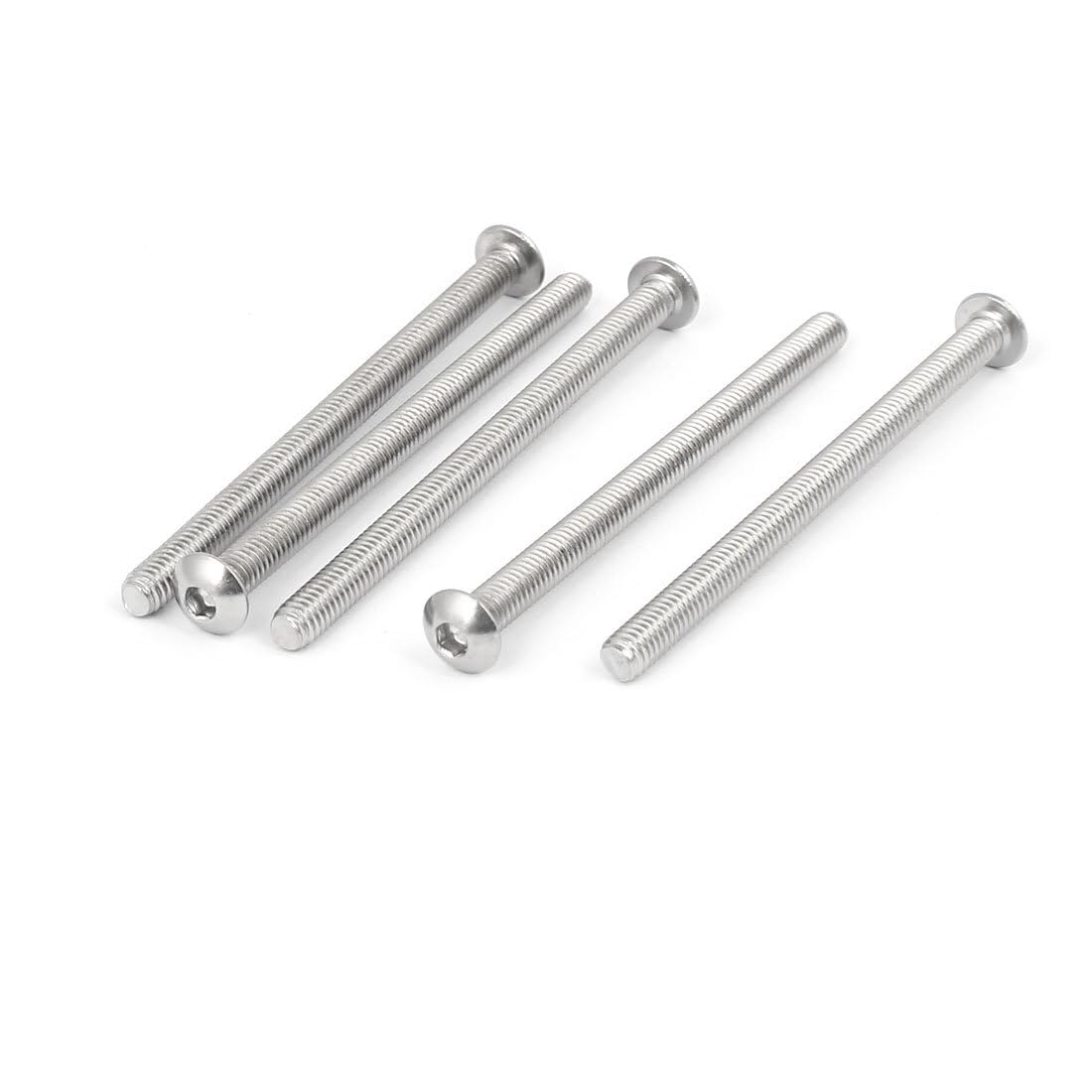 TA-VIGOR 5Pcs M4 x 60mm 316 Stainless Steel Button Head Hex Socket Cap Screws, Flanged Button Bolts Nuts Hex Drive Fastener for Machine