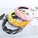 Velvet Braided Flock Padded Headband - AWAYTR Spanish Vintage Style Alice Hair band Matador Headband (Yellow + pink + gray)