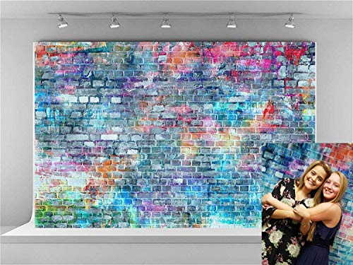 Kate 7x5ft Brick Wall Photography Backdrops Colorful Painting Graffiti Backdrop