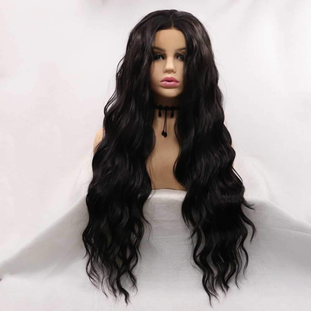 Xiweiya Wigs 2# Synthetic Light Brown Lace Front Wigs For Women Hair Loose Wave Wig Heat Resistant Fiber Long Wavy 180% Density