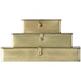 Decorative Metal Boxes with Gold Finish (Set of 3 Sizes)