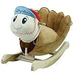 Homer Baseball Rocker Horse Plush Butterfly Baby Toy with Wooden Rocking Chiar Horse/Kid Rocking Toy/Baby Rocking Horse/Rocker/Animal Ride
