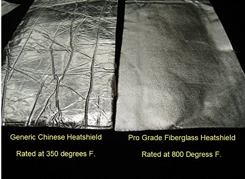 Aluminum & Fiberglass Heat Shield Barrier with Adhesive Backing 12"x39" (3.3 Sq. Ft)