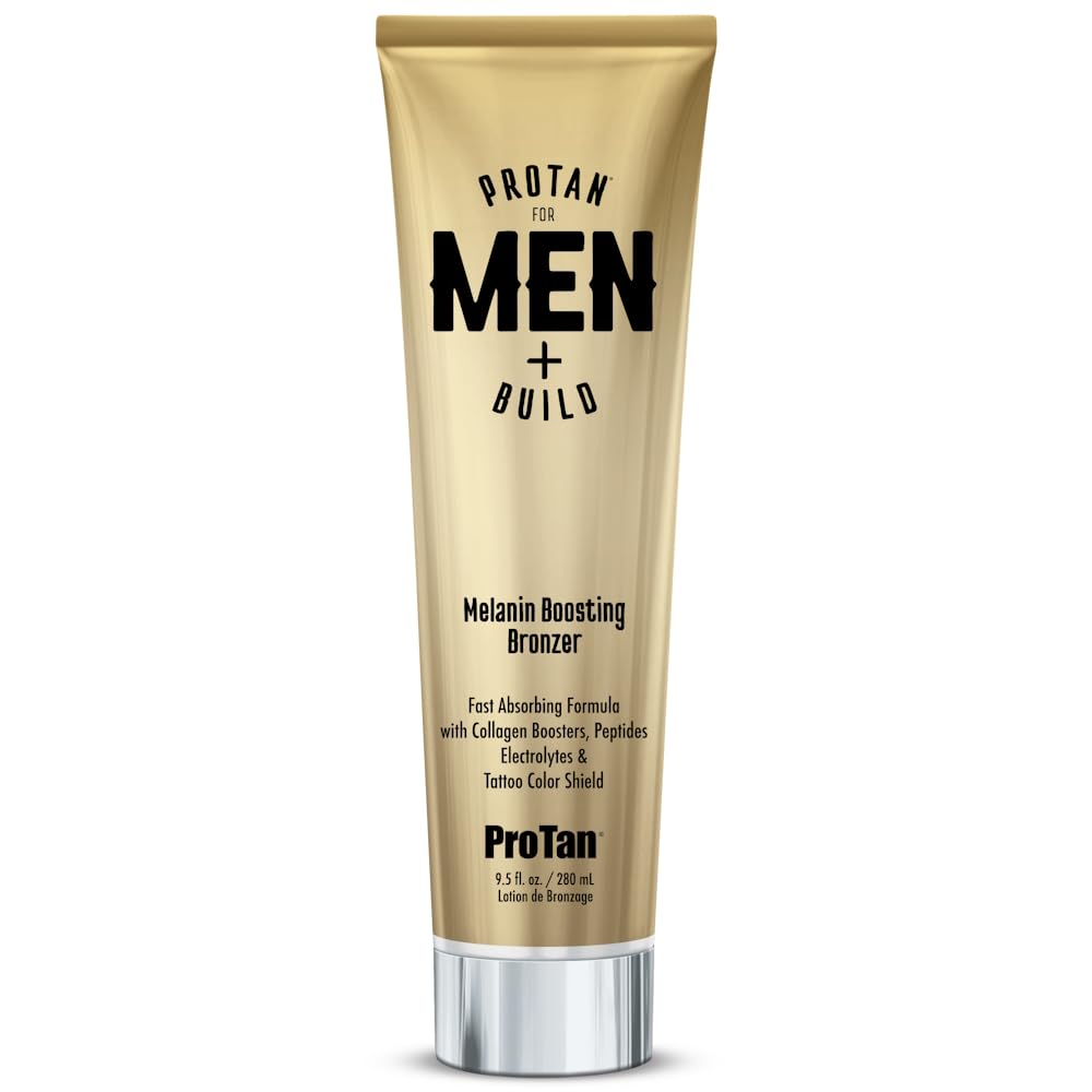 Pro Tan for Men + Build Melanin Boosting Bronzer Tanning Lotion (280ml)