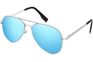 WOWSUN Kids Polarized Aviator Sunglasses for Boys Girls with UV 400 Protection