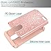 LeYi iPhone 13 Case, with Tempered Glass Screen Protector [2 Pack], Hybrid Heavy Duty Protection Glitter Girls Women Shockproof Phone Case for iPhone 13 Rose Gold