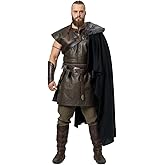 Medieval Artificial Fur Shawl Half Shoulder Cape, Renaissance Adjustable Cloak Viking Warrior Costume for Ren Faire