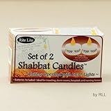 Shabbat Candles Battery Operated with L.E.D. Lights - Set of 2