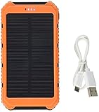 X-DRAGON 10000mAh Dual USB Solar Power Bank for iPhone 6 Plus, 5s, 5c, 5, 4s, iPod, Samsung Galaxy S6, S6, Edge S5, S4, S3 and More (Orange)