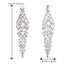 BriLove Women's Elegant Crystal Wedding Bridal 1920s Hollow Floral Cluster Teardrop Dangle Earrings Clear Silver-Tone
