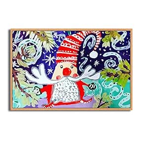 Framed Canvas Wall Art Merry Christmas Canvas Prints Home Artwork Decoration for Living Room,Bedroom - 16x24 inches