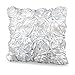 Homecube Satin Rose Flower Bed Sofa Square Pillow Cushion Pillowcase Case Cover Rose Flowers 16.5''x15.5'' Decorative (White)