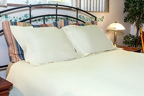 Whisper Organics Duvet Covers, Organic 100% Cotton Duvet Covers Set, 300 Thread Count (Full/Queen, Ivory)