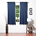 Best Home Fashion Basic Thermal Insulated Blackout Curtains - Back Tab/Rod Pocket - Navy - 52