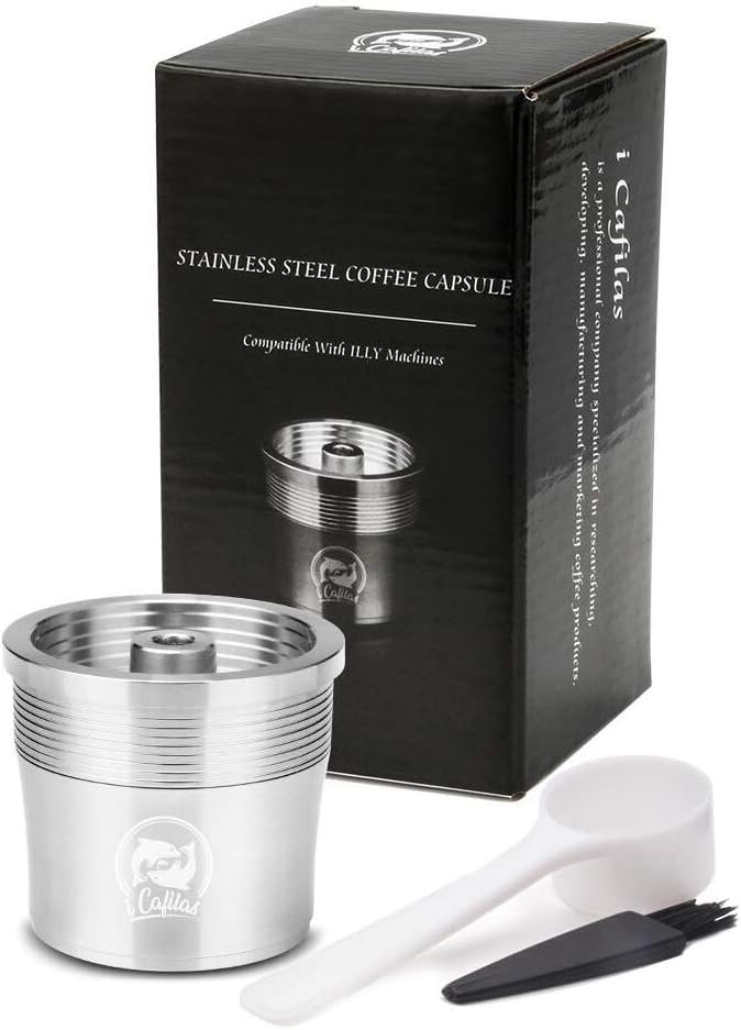 2019 Newest Refillable Coffee Filter and tamper For illy Coffee Machine Cafe Capsules Cup Metal Stainless Steel Reusable Coffee Baskets (capsuler)