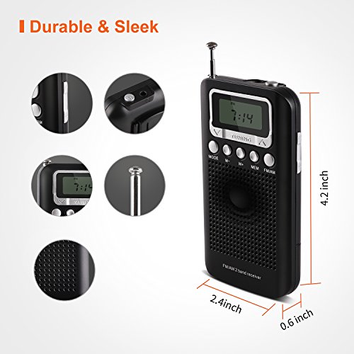 image for Dalpong AM FM Portable Radio, Pocket Transistor Radio, Battery Operate