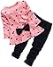BOMDEALS Baby Girl Cute 2pcs Set Children Clothes Suit Top and Pants (Age(4T), Pink,110)