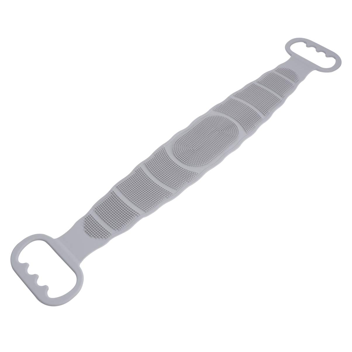 Lurrose Silicone Back Scrubber Strap Bath Body Brush Body Exfoliating Scrubbing Strap Towel Back Washer for Men Women Grey
