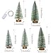 5 Pieces Artificial Mini Christmas Sisal Snow Frost Trees, Bottle Brush Trees Plastic Winter Snow Ornaments Tabletop Trees for Christmas Party Home Decoration