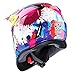 GLX Youth & Kids Motocross/ATV/Dirt Bike 3-pc Gear Combo Set - Helmet, Gloves & Goggles - DOT Certified (Large, Graffiti Pink & White)