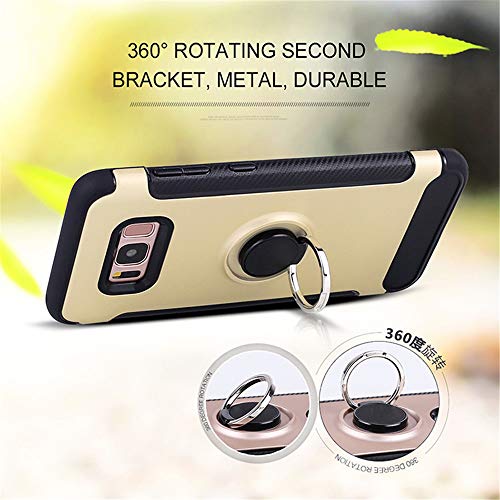 Cover for Samsung Galaxy S8&S8 Plus Case, 2 in 1 360 Degree Ring Stand Dual Layer TPU Bumper Shockproof Support Magnetic Car Mount Holder Thin Case for Galaxy S8+ (4, Samsung Galaxy S8) - Thumbnail 2