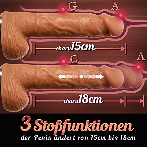 Fondlove Realistische Vibratoren mit Stoßfunktion Realistischer Dildo Erotik Sexspielzeug für Frauen mit Griff Weich Wasserdicht 9 Vibrationsmodi 3 Stoß-funktion