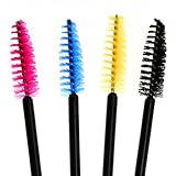 (200-Pieces ) Mascara Brush Set - 4 Beautiful Color Disposable Eyelash Mascara Wands Makeup Applicator Brushes - (50 Each - PINK/ YELLOW/ BLUE/ BLACK) Gold Cosmetics & Supplies