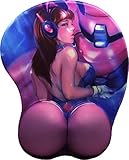 GB Arts Overwatch MousePad 3D Peach Skin Gaming Mousepad With Wrist Support (D.va (Bunny))