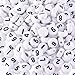 Souarts Pack of 500pcs Mixed Acrylic Plastic Numbers Letters Engraved Loose Beads(White Numbers)