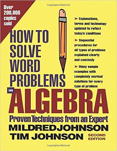 How To Solve Word Problems In Algebra 2nd Edition Johnson Mildred Johnson Timothy Books
