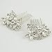 LUX ACCESSORIES Floral Crystal Pave Flower Bridal Hair Comb Set