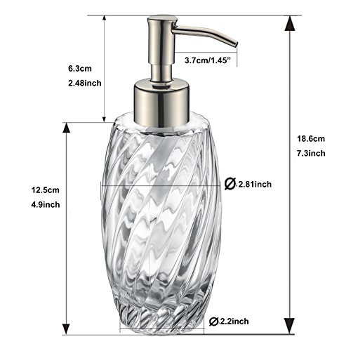 Delle Rosa Countertop Glass Soap Dispenser Oil Rubbed Bronze Clear