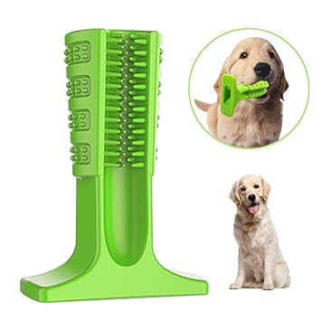 24x7 eMall Dog Toothbrush Stick-Puppy Dental Care Brushing Stick Effective Doggy Teeth Cleaning Massager Nontoxic Natural Rubber Bite Resistant Chew Toys for Dogs Pets (Large Breeds)