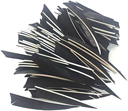 Jiexi Hwyp Archery Fletches 4" Turkey Feather Fletching Shield Shape Pack of 100