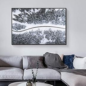 Floating Framed Canvas Wall Art for Living Room, Bedroom Winter Snow Vintage Canvas Prints for Home Decoration Ready to Hang - 16x24 inches