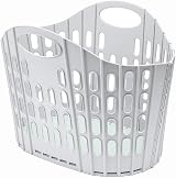 Addis Fold Flat Easy Store Laundry Basket Hamper Grey Mint 38 Litre
