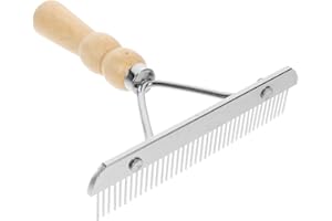 iplusmile Wooden Handle Pet Comb Dematting Brush Horse Hair Grooming Tool for Dogs and Horses Shedding Fur Removal Ergonomic Non-Slip Design