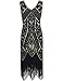 PrettyGuide Women Flapper Dress 1920s Gatsby Art Deco Fringed Sequin Cocktail Dress