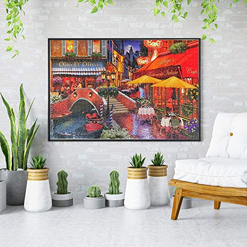 Wooden Puzzles for Adults 1000 Pieces, Oil Painting Stree Scenery Jigsaw Puzzles 1000 Pieces for Adults Teens, 19.7” x 27.6” – Thick Sturdy Pieces, Challenging Family Activity Game, Great Gift Idea