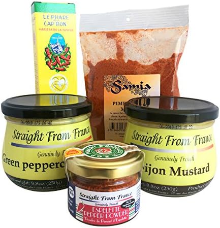 Straight from France - Hot &amp; Spicy mustards &amp; peppers assortment from France 5 products