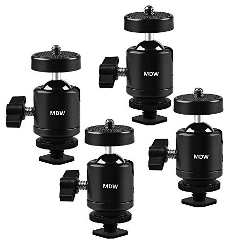 MDW 4 Pcs 1/4 Mini Ball head With Hot Shoe Adapter for HTC VIVE / VIVE PRO Tracker and Camera Cradle
