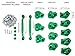 Powerfly Kids Rock Wall Climbing Holds - Set of 2 Safety Handles & 12 Screw On Green Climbing Jugs - Swing Playset Playground Equipment Accessories - Indoor or Outdoor Use - Mounting Hardware Included