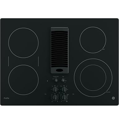 GE 30" Electric Cooktop with 4 Burners and Downdraft Exhaust