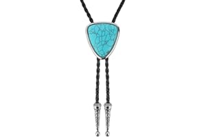 Stone Bolo Tie, Leather Braided Western Cowboy Bolo Neck Ties Stylish Clothing Necklace Accessories Suitable for Women Men