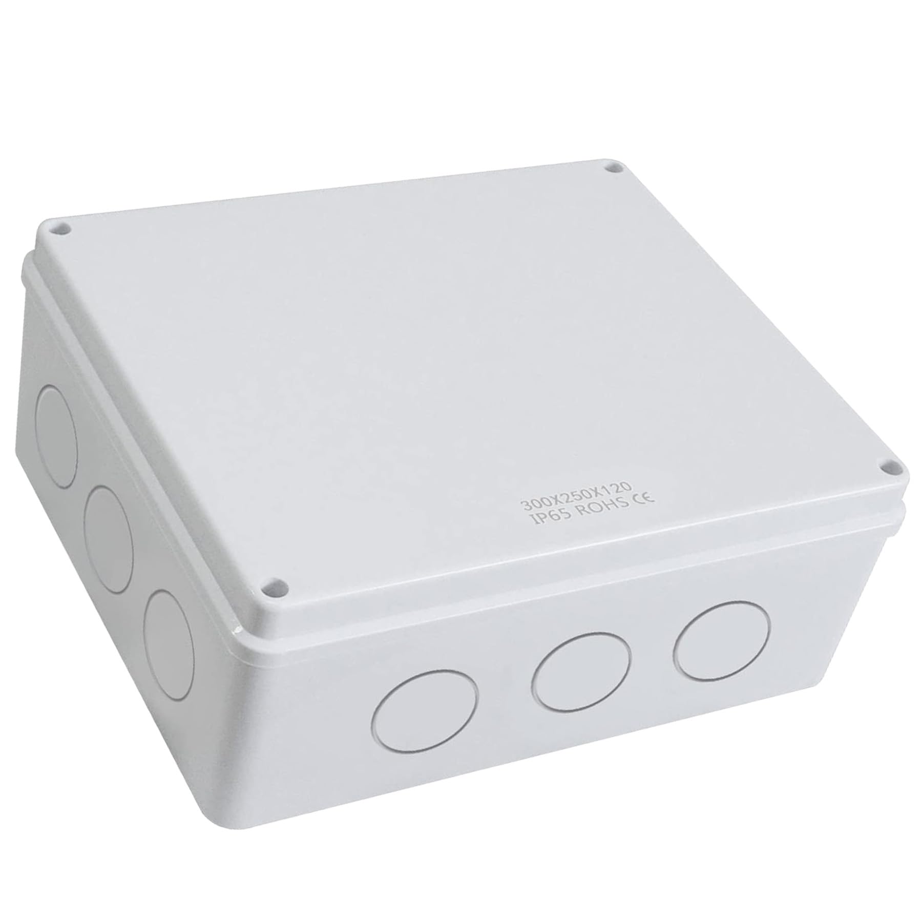 LEPEVNEY IP65 ABS Waterproof Junction Box - 300x250x120mm Dustproof Outdoor Project Box Cable Connection, White Protective Enclosure, 1 Pcs