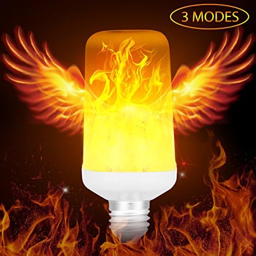 Warmoon LED Flame Light Bulb, 3 Modes E26 Base Flame Lamp Decorative Atmosphere Lighting Flame Bulbs for Outdoor and Indoor ,Halloween Christmas Festival Decorations - Pack of 1