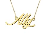 18k Gold Plated Ally Charm Name Necklace Nameplate