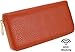 Iswee Luxury Women Leather RFID Blocking Wallets Clutch Card Holder Organizer Ladies Purse with Wrist Strap Large Capacity (Brown)