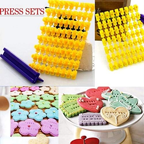 1 Set Alphabet Letter Number Cookie Press Stamp Embosser Cutter Fondant Mould Cake Baking Molds Tools