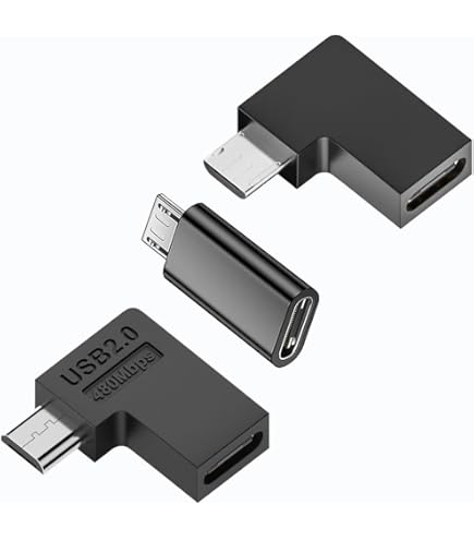 Lot 2 Adaptateurs USB C Femelle Vers Micro USB Mâle SinLoon - Rotation 180°, Charge Rapide 2.4A, Transfert Données